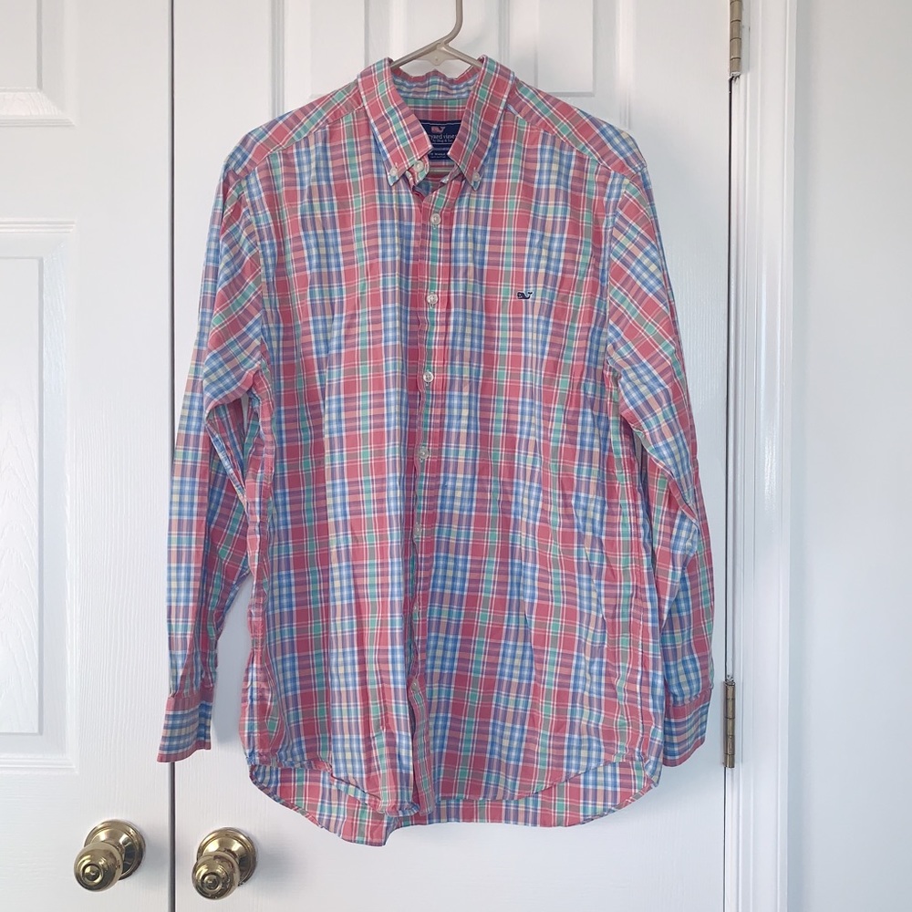 Vineyard Vines Mens Slim Fit Whale Shirt Button up